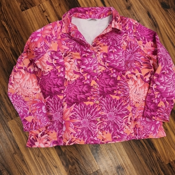 Isaac Mizrahi Live MultiColor Floral Button Blazer/Jacket - Picture 1 of 11